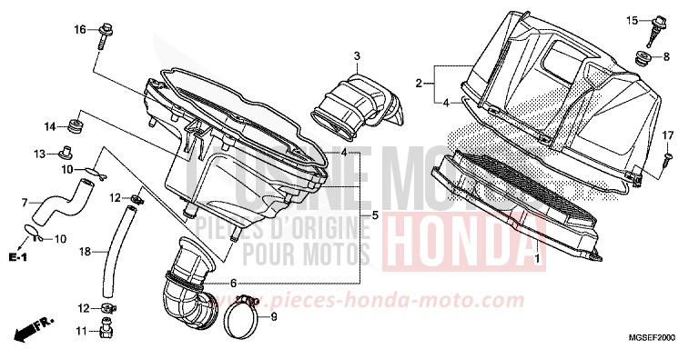 FILTRE A AIR de NC700S DCT SEAL SILVER METALLIC (NHA14) 2013